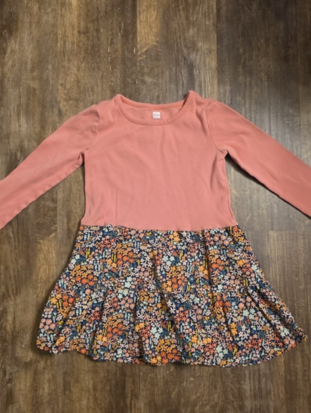 Tea collection size 4 or 4t pink floral long sleeve sleeves dress fall winter
